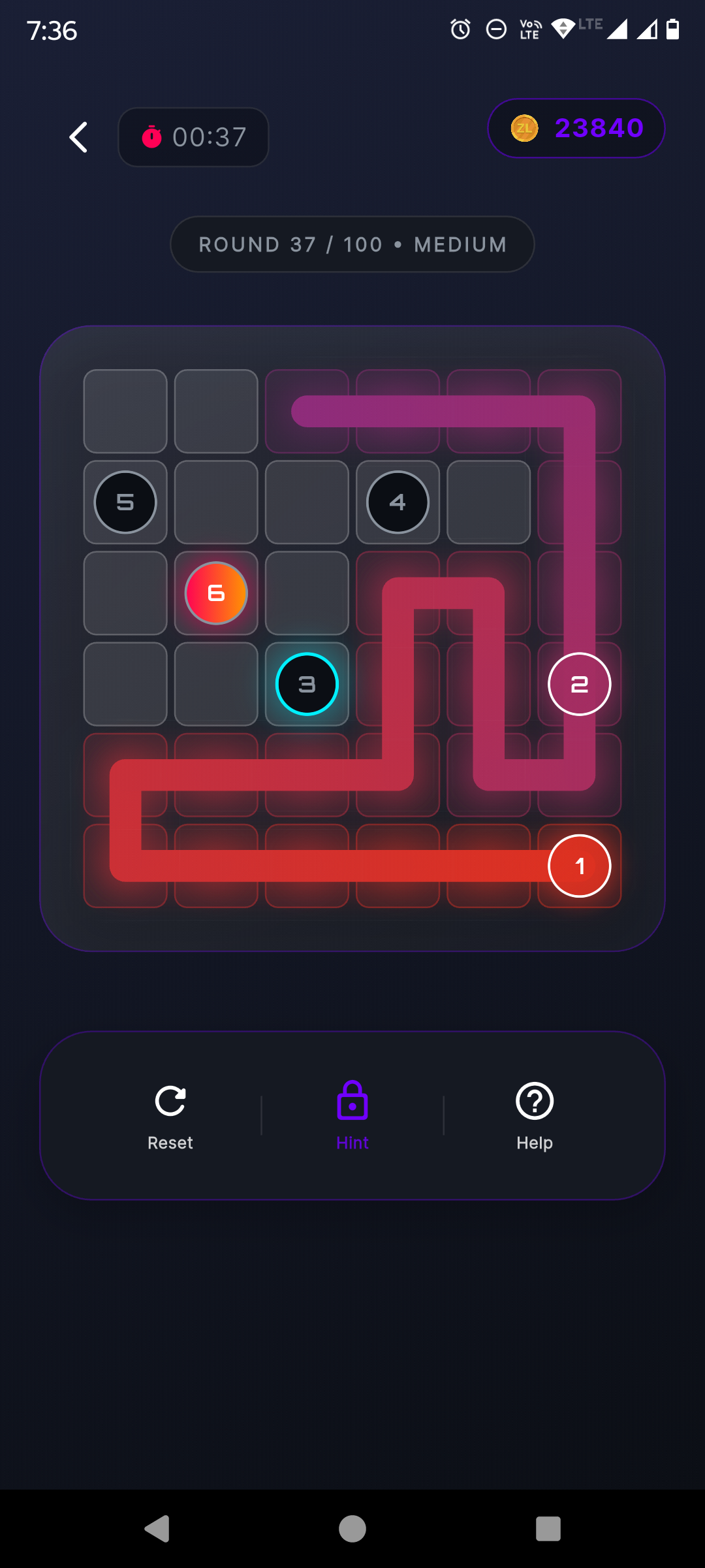 ZeepBox Puzzle Game solved path connection grid on Android